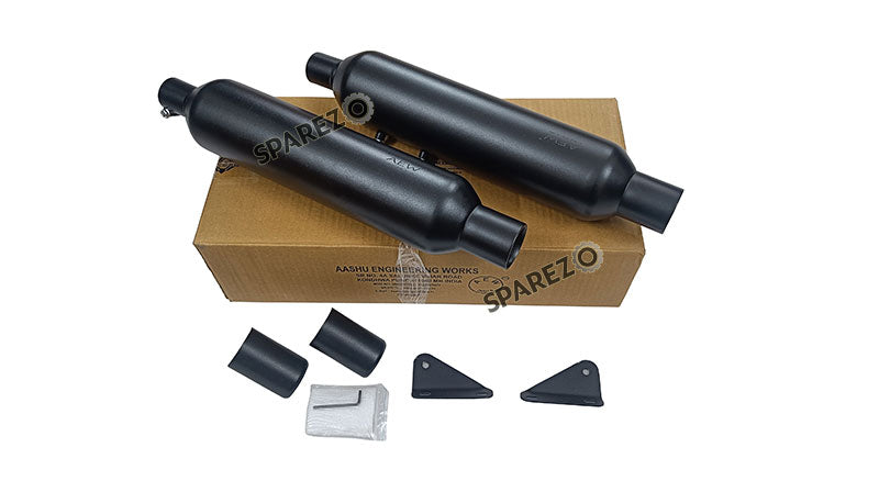 Royal Enfield Shotgun 650 AEW TE 203 Black Exhaust Silencer Pair