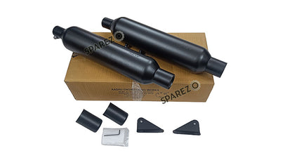 Royal Enfield Shotgun 650 AEW TE 203 Black Exhaust Silencer Pair
