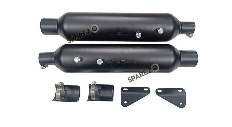 Royal Enfield Shotgun 650 AEW TE 203 Black Exhaust Silencer Pair