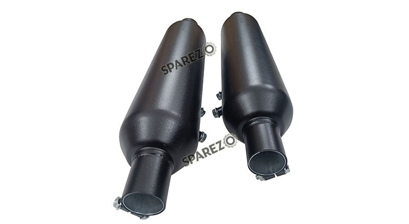 Royal Enfield Shotgun 650 AEW TE 203 Black Exhaust Silencer Pair