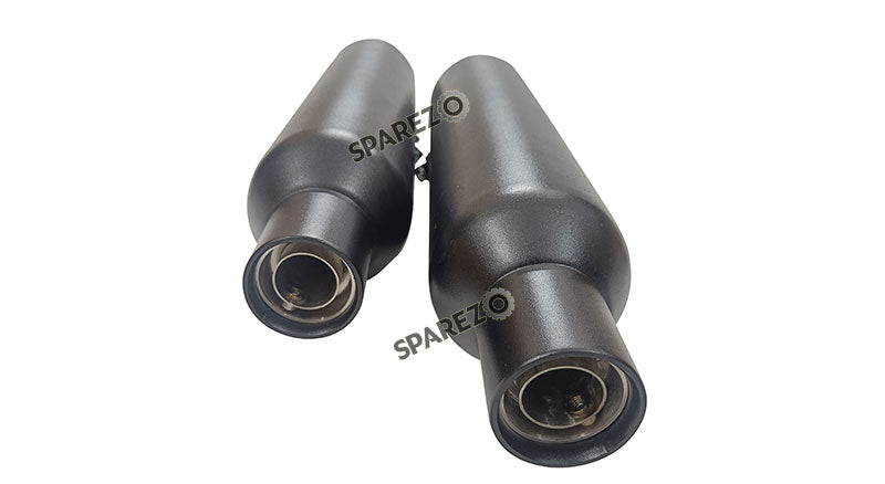 Royal Enfield Shotgun 650 AEW TE 203 Black Exhaust Silencer Pair