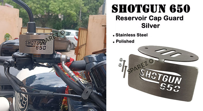 Fit For Royal Enfield Shotgun 650 Stainless Steel Reservoir Cap Guard Silver