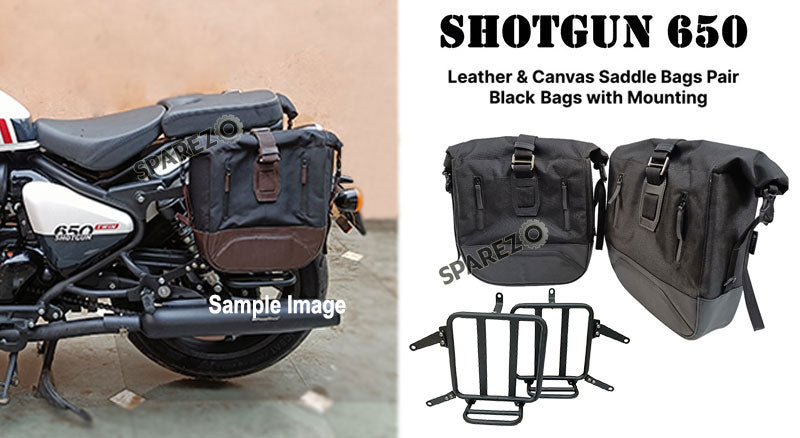 Fit For Royal Enfield Shotgun 650 Black Saddle Pannier Bags with Mounting