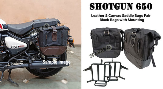 Fit For Royal Enfield Shotgun 650 Black Saddle Pannier Bags with Mounting