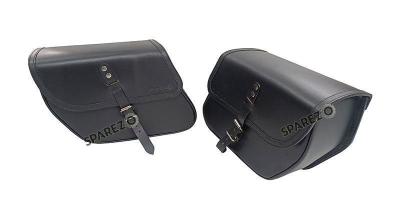 Fit For Royal Enfield Shotgun 650 Saddle Stay With Pannier Bags Pair Black Color