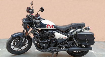 Fit For Royal Enfield Shotgun 650 Saddle Stay With Pannier Bags Pair Black Color