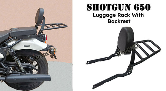 Fit For Royal Enfield Shotgun 650 Rear Luggage Rack with Backrest Black