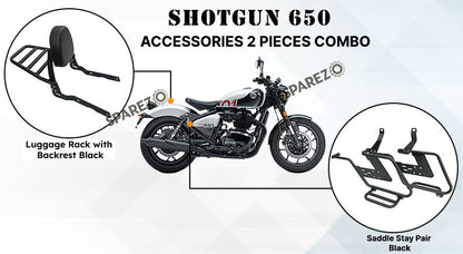 For Royal Enfield Shotgun 650 Accessories Luggage Rack Backrest and Saddle Stay