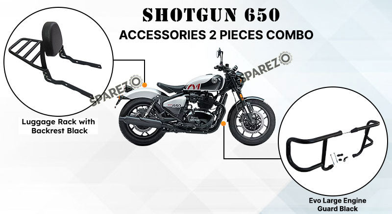 For Royal Enfield Shotgun 650 Accessories Luggage Rack Backrest and Engine Guard