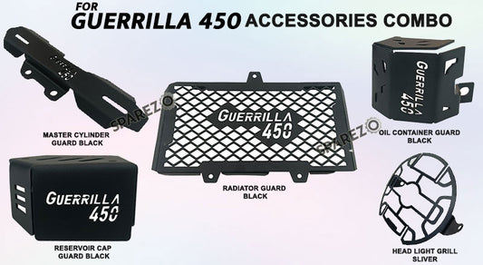 Fit For Royal Enfield Guerrilla 450 Accessories Combo Pack Black 5 Pcs