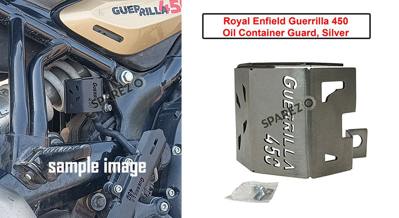 For Royal Enfield Guerrilla 450 Stainless Steel Oil Container Guard Silver