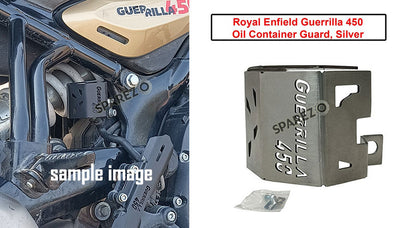 For Royal Enfield Guerrilla 450 Stainless Steel Oil Container Guard Silver