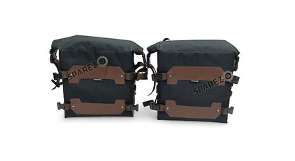 For Royal Enfield Himalayan 450 Canvas Trail Pannier Bags And Duffle Bag Brown