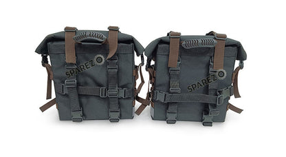 For Royal Enfield Himalayan 450 Canvas Trail Pannier Bags And Duffle Bag Brown