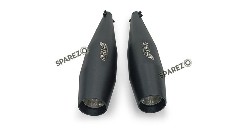 For Royal Enfield GT and Interceptor 650 Silver Stallion Exhaust Silencer Black