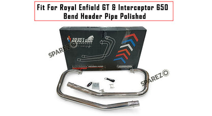 For Royal Enfield GT and Interceptor 650 Silver Stallion Bend Header Pipe Polished