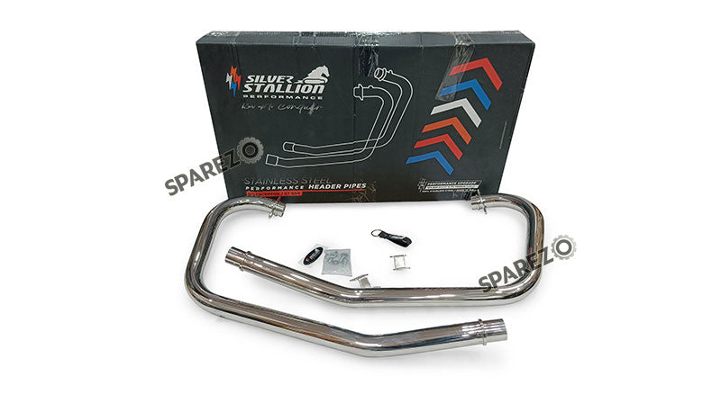 For Royal Enfield GT and Interceptor 650 Silver Stallion Bend Header Pipe Polished