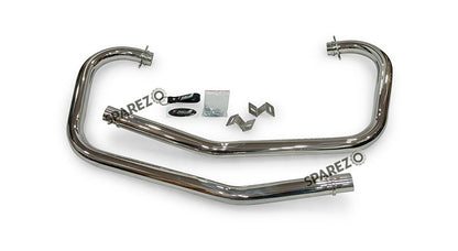 For Royal Enfield GT and Interceptor 650 Silver Stallion Bend Header Pipe Polished
