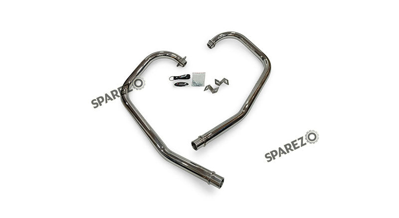 For Royal Enfield GT and Interceptor 650 Silver Stallion Bend Header Pipe Polished