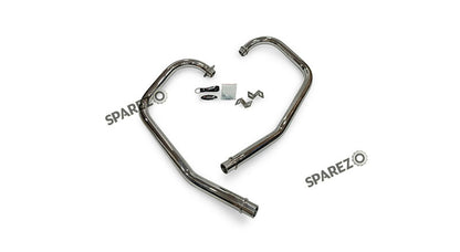 For Royal Enfield GT and Interceptor 650 Silver Stallion Bend Header Pipe Polished