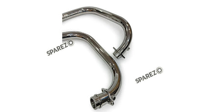For Royal Enfield GT and Interceptor 650 Silver Stallion Bend Header Pipe Polished