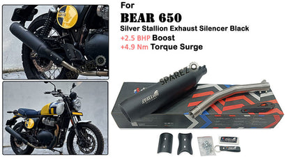 Fit For Royal Enfield Bear 650 Stainless Steel Exhaust Silencer Black