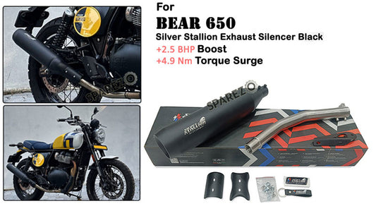 Fit For Royal Enfield Bear 650 Stainless Steel Exhaust Silencer Black