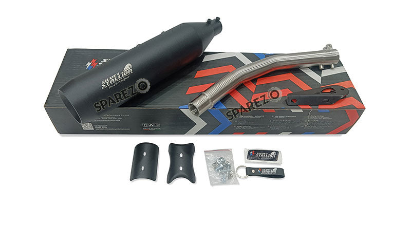Fit For Royal Enfield Bear 650 Stainless Steel Exhaust Silencer Black