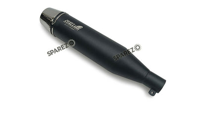 For Royal Enfield Hunter 350 Silver Stallion Exhaust Silencer Black and Silver