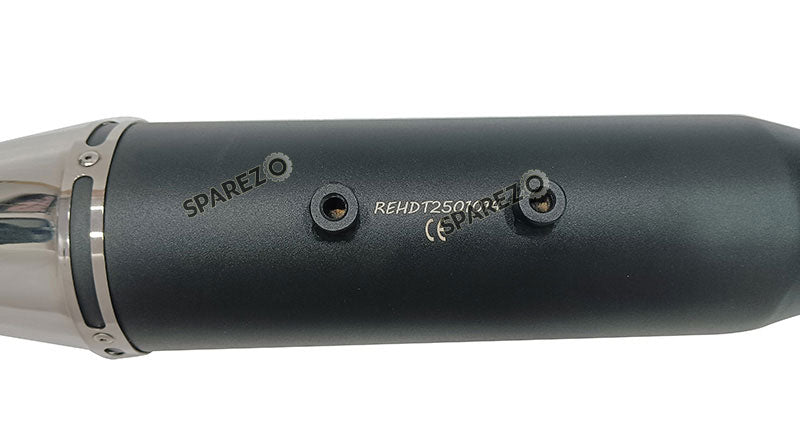 For Royal Enfield Hunter 350 Silver Stallion Exhaust Silencer Black and Silver