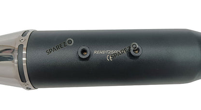 For Royal Enfield Hunter 350 Silver Stallion Exhaust Silencer Black and Silver