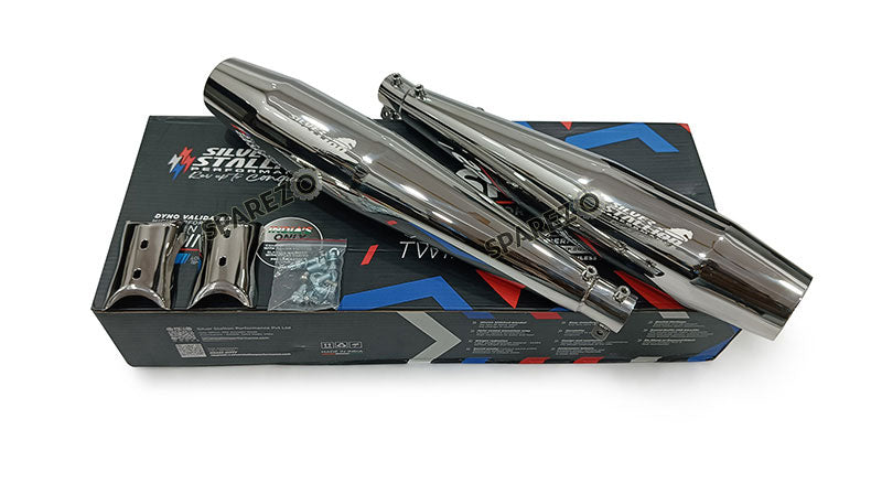 For Royal Enfield GT and Interceptor 650 Silver Stallion Exhaust Silencer LH RH