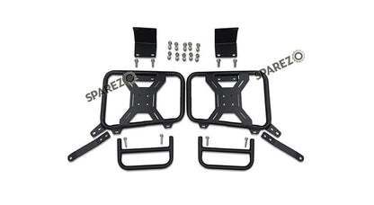 For Royal Enfield Bear 650 Canvas and Leather Pannier Bags With Saddle Stays