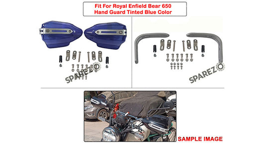 Fit For Royal Enfield Bear 650 Tinted Blue Color Hand Guard Kit
