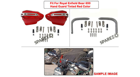 Fit For Royal Enfield Bear 650 Tinted Red Color Hand Guard Kit