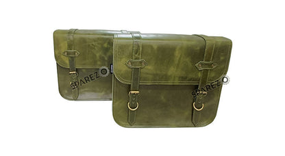 For Royal Enfield Bear 650 Genuine Leather Pannier Bags With Saddle Stays