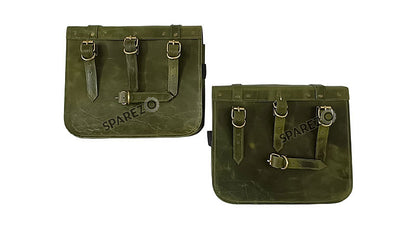 For Royal Enfield Bear 650 Genuine Leather Pannier Bags With Saddle Stays
