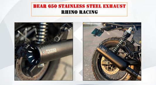 For Royal Enfield Bear 650 Rhino Racing Scramjet Max V2 Black Exhaust Silencer