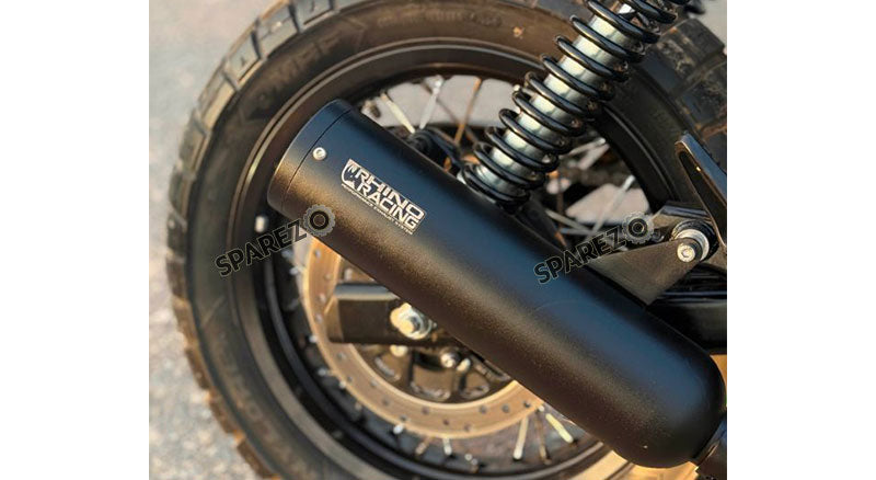 For Royal Enfield Bear 650 Rhino Racing Scramjet Max V2 Black Exhaust Silencer