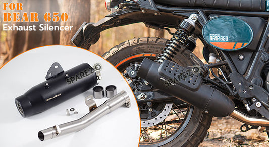 Fit For Royal Enfield Bear 650 Powerage Exhaust Silencer Black