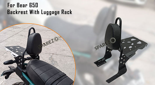 Fit For Royal Enfield Bear 650 Sissy Bar With Backrest and Luggage Rack Black