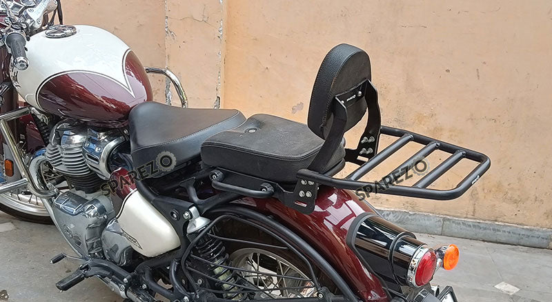 Fit For Royal Enfield Classic 650 Rear Luggage Rack With Backrest Black