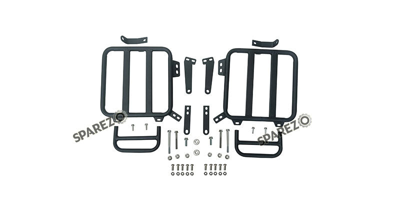 For Royal Enfield Classic 650 Genuine Leather Pannier Bags Black With Mounting