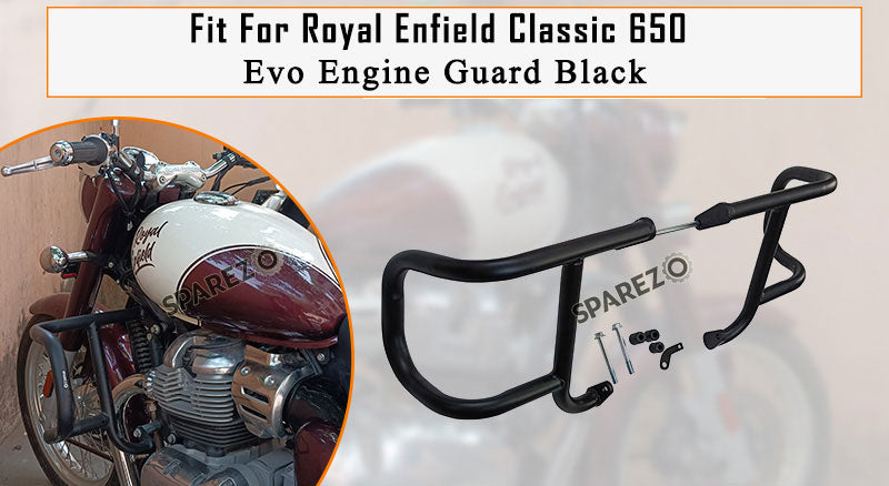 Fit For Royal Enfield Classic 650 Evo Engine Guard Black
