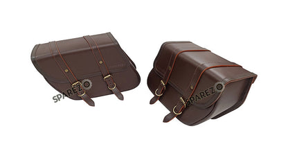 Fit For Royal Enfield Classic 650 Brown Color Bags With Saddle Stay Mounting
