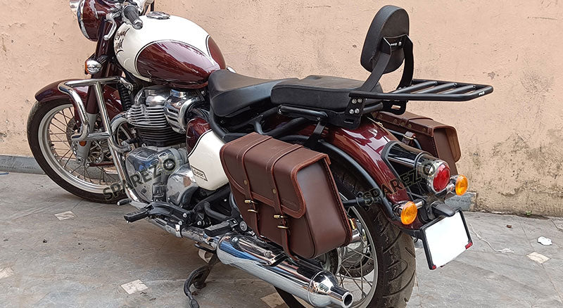 Fit For Royal Enfield Classic 650 Brown Color Bags With Saddle Stay Mounting
