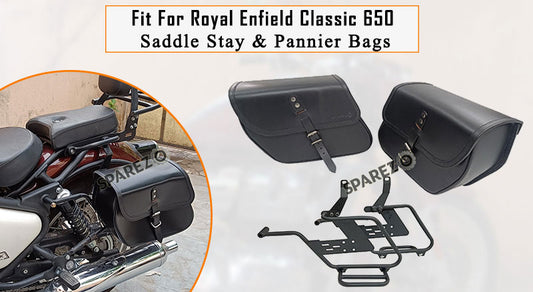 Fit For Royal Enfield Classic 650 Black Color Bags With Saddle Stay Mounting