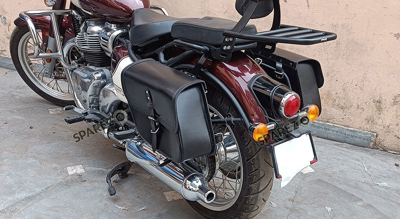 Fit For Royal Enfield Classic 650 Black Color Bags With Saddle Stay Mounting