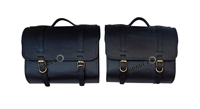 For Royal Enfield Classic 650 Genuine Leather Pannier Saddle Bags and Mounting