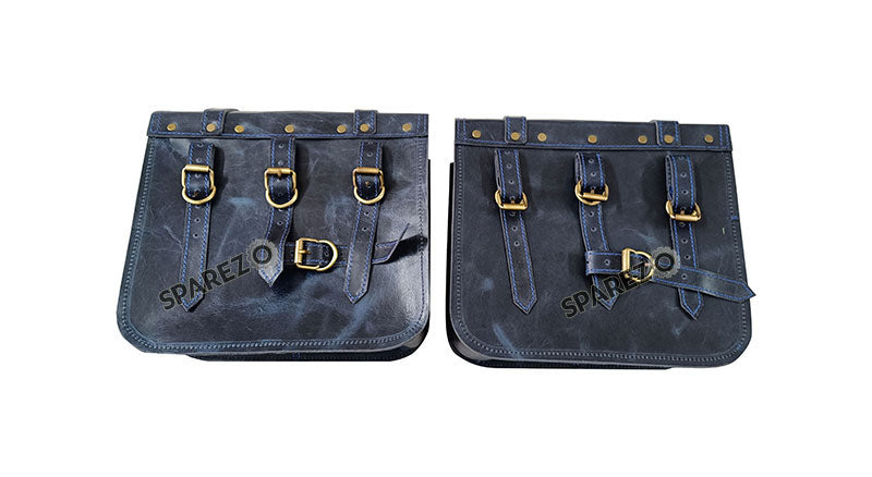 For Royal Enfield Classic 650 Genuine Leather Pannier Bags With Mounting